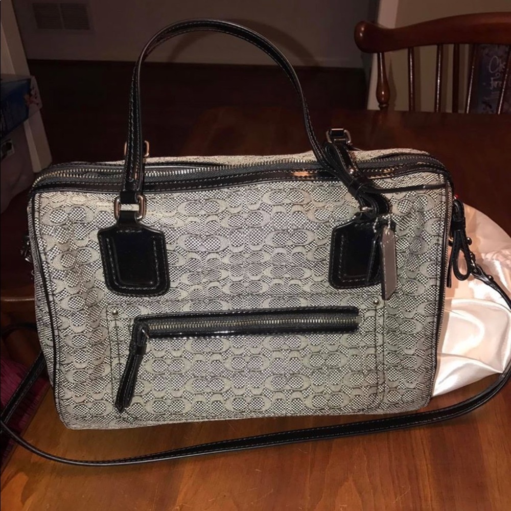 Coach Black & Gray 25047 Oxford satchel handbag